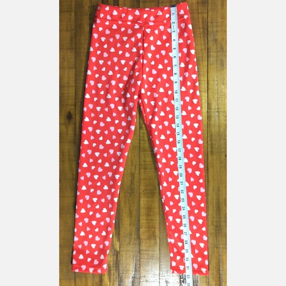 L&D Kids Red Heart Print Fleece-Lined Leggings (ALDI) – Size L - Picture 3 of 7
